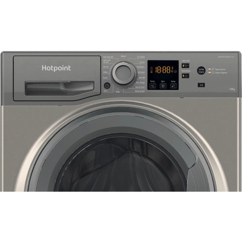 Hotpoint NSWM1045CGGUKN 10kg 1400 Spin Washing Machine Graphite Graphite