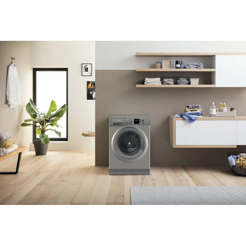 Hotpoint NSWM1045CGGUKN 10kg 1400 Spin Washing Machine Graphite Graphite