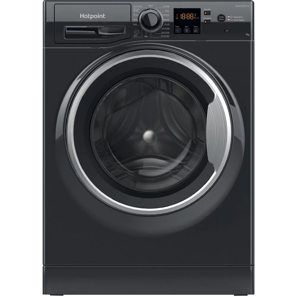 Hotpoint NSWM965CBSUKN 9kg 1600 Spin Washing Machine Black Black