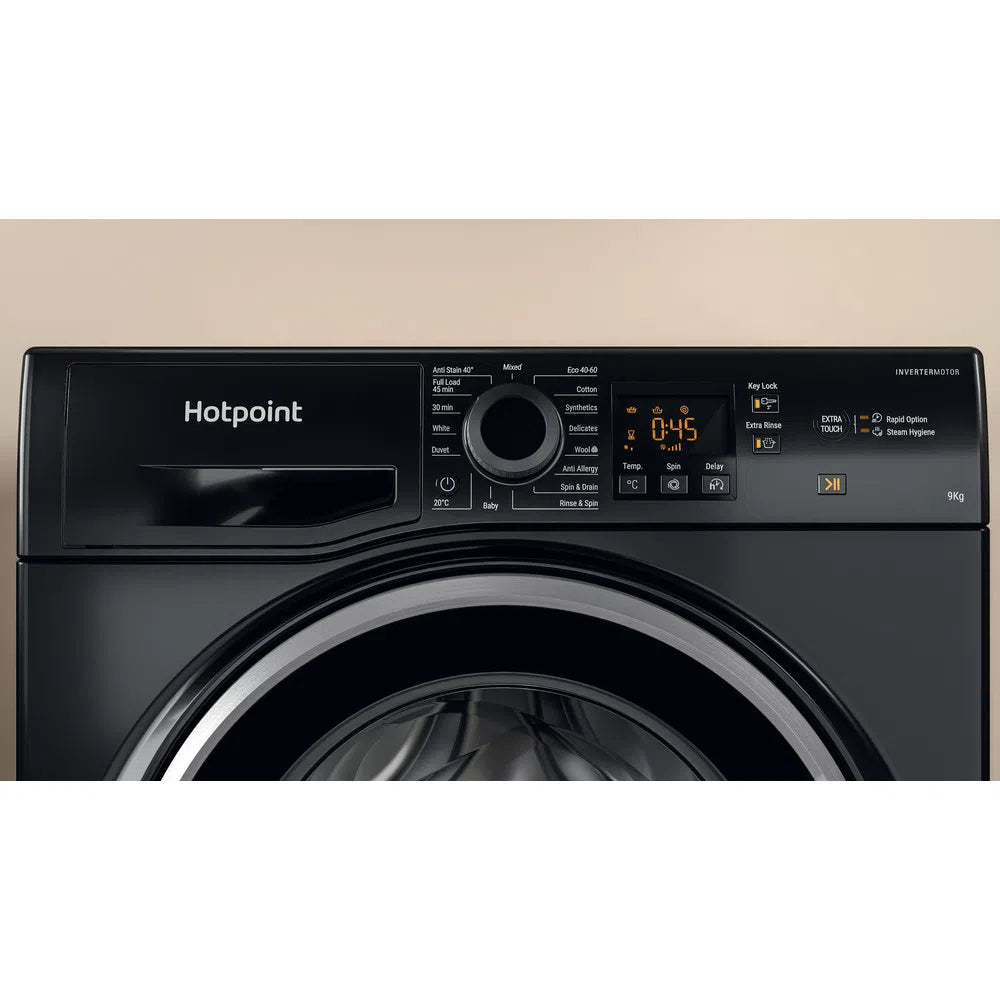 Hotpoint NSWM965CBSUKN 9kg 1600 Spin Washing Machine Black Black