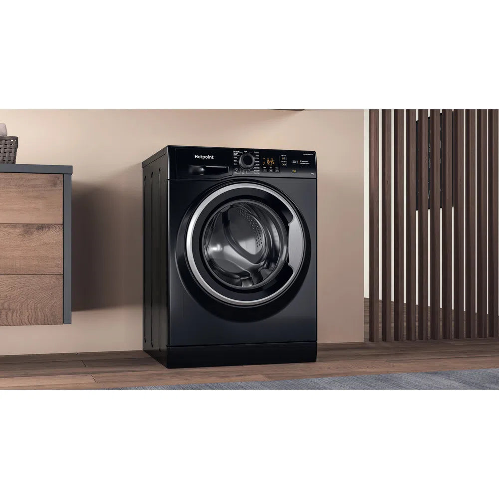 Hotpoint NSWM965CBSUKN 9kg 1600 Spin Washing Machine Black Black