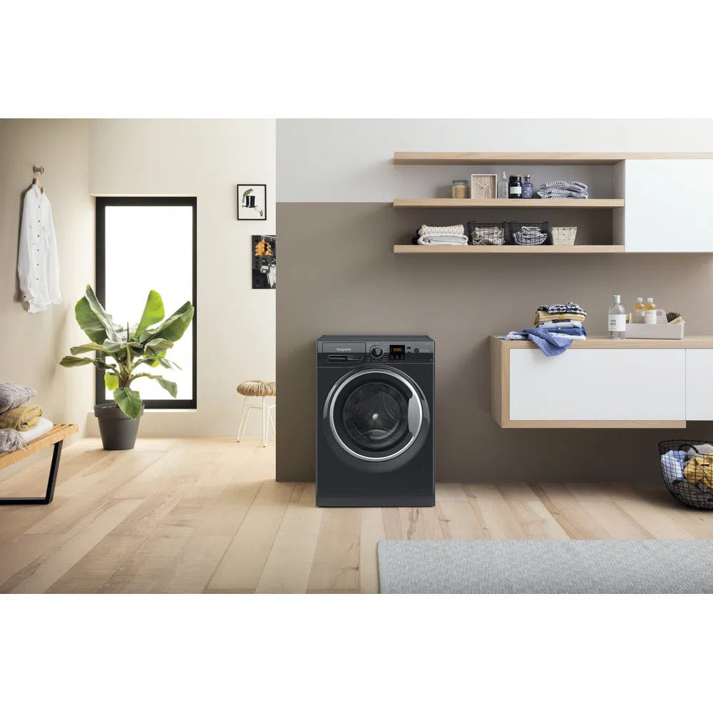 Hotpoint NSWM965CBSUKN 9kg 1600 Spin Washing Machine Black Black