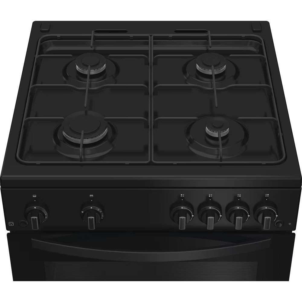 Indesit IDG6GB 60cm Freestanding Double Oven Gas Cooker Black