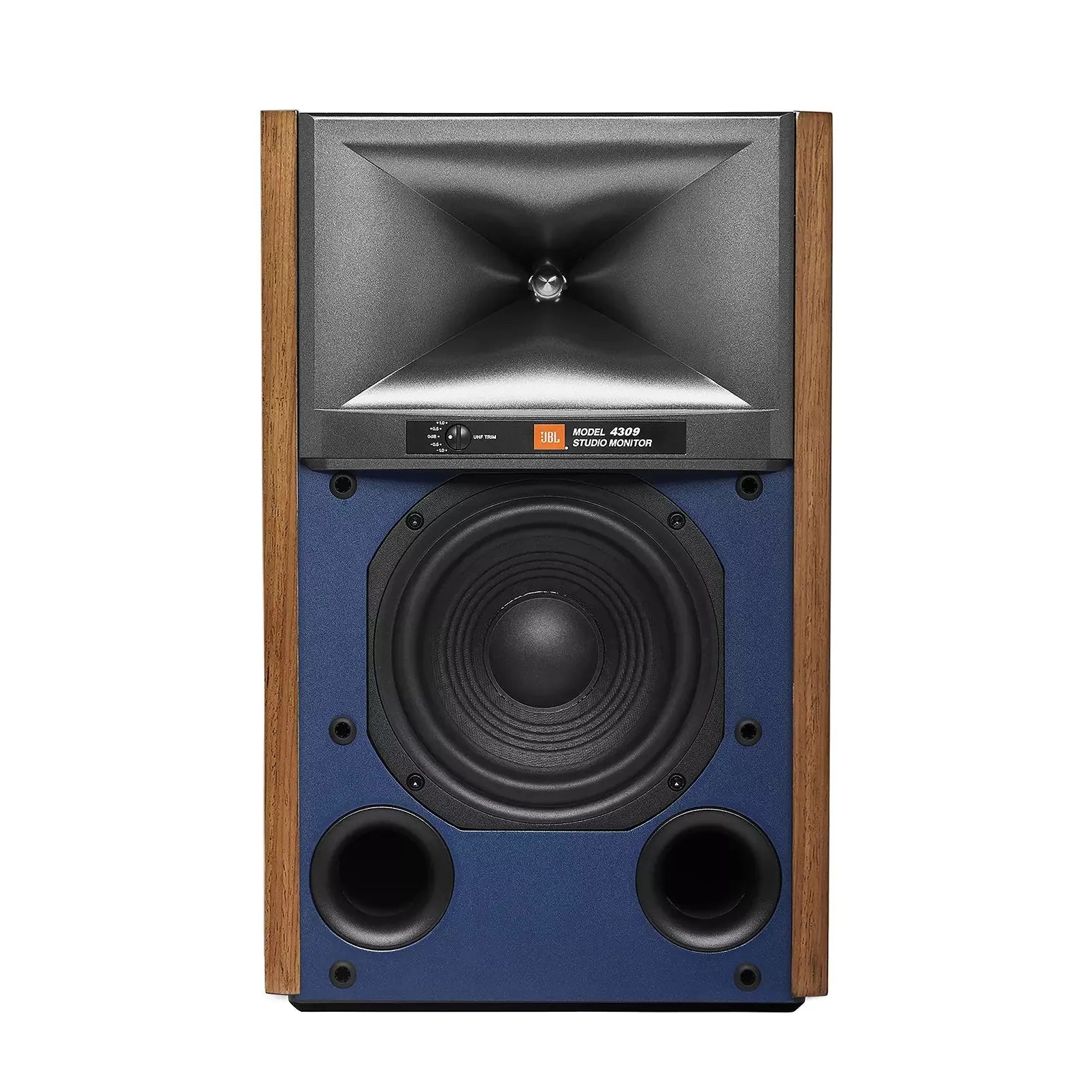 JBL 4309 High Performance Studio Monitor Bookshelf Speakers in Walnut with JS-65 Stands Pair