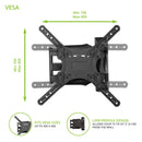 Kanto M300 Full Motion Wall Mount for 26-55 inch TVs Black