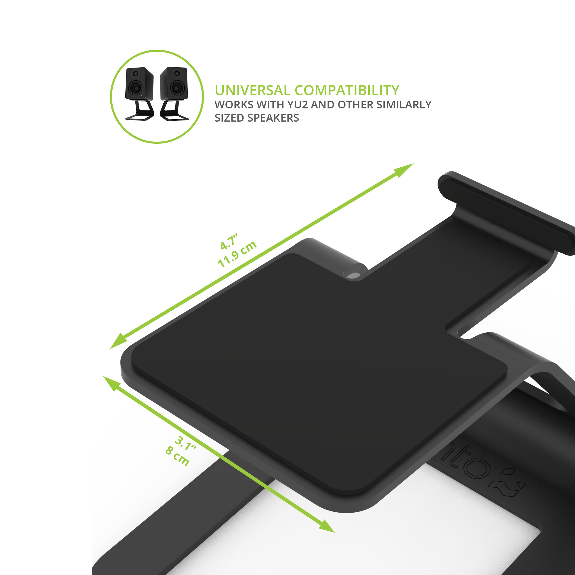 Kanto ORA 100W Powered Reference Desktop Speakers with Bluetooth & SE2 Speaker Stands Package Black Black