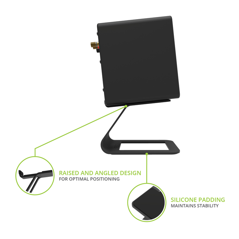 Kanto ORA 100W Powered Reference Desktop Speakers with Bluetooth & SE2 Speaker Stands Package Black Black