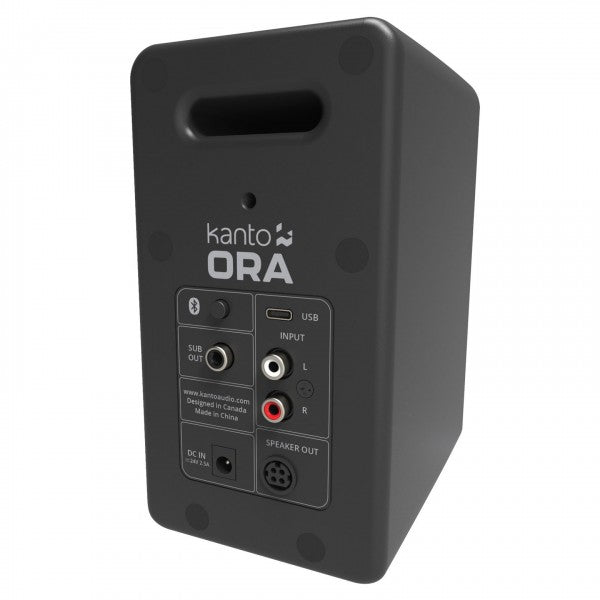 Kanto ORA 100W Powered Reference Desktop Speakers with Bluetooth & SE2 Speaker Stands Package Black Black