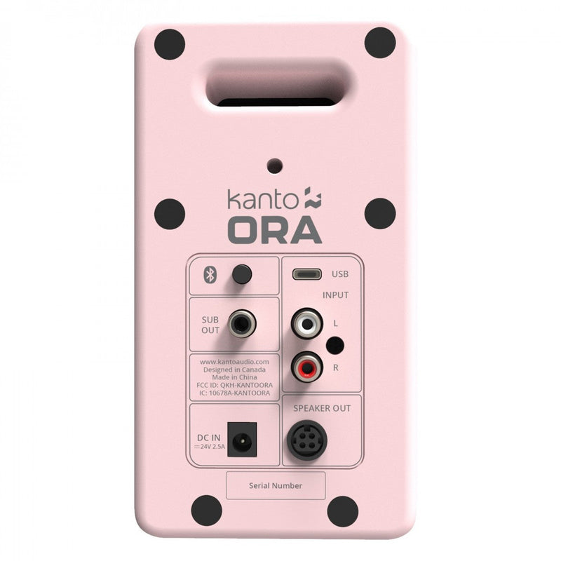 Kanto ORA 100W Powered Reference Desktop Speakers with Bluetooth & SE2 Speaker Stands Package Pink Pink