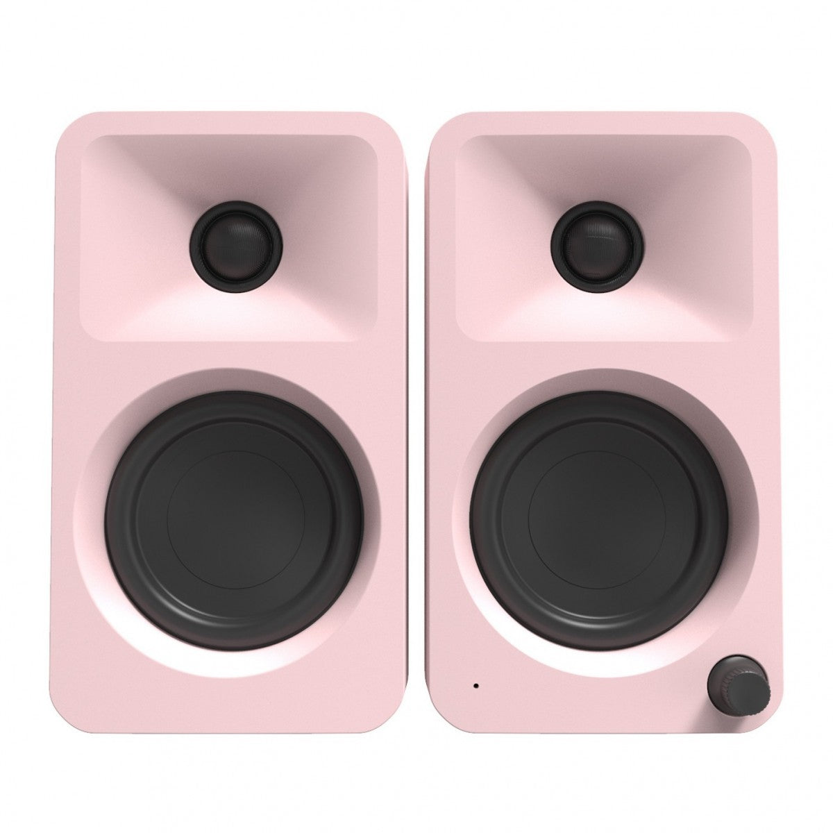 Kanto ORA 100W Powered Reference Desktop Speakers with Bluetooth & SE2 Speaker Stands Package Pink Pink