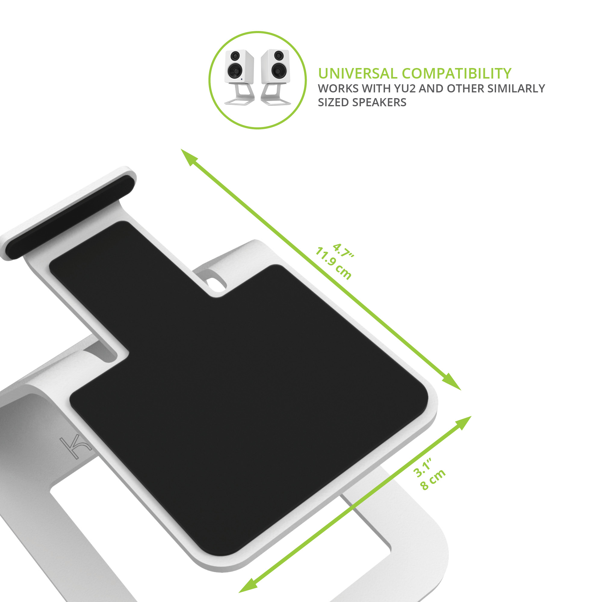 Kanto ORA 100W Powered Reference Desktop Speakers with Bluetooth & SE2 Speaker Stands Package White White