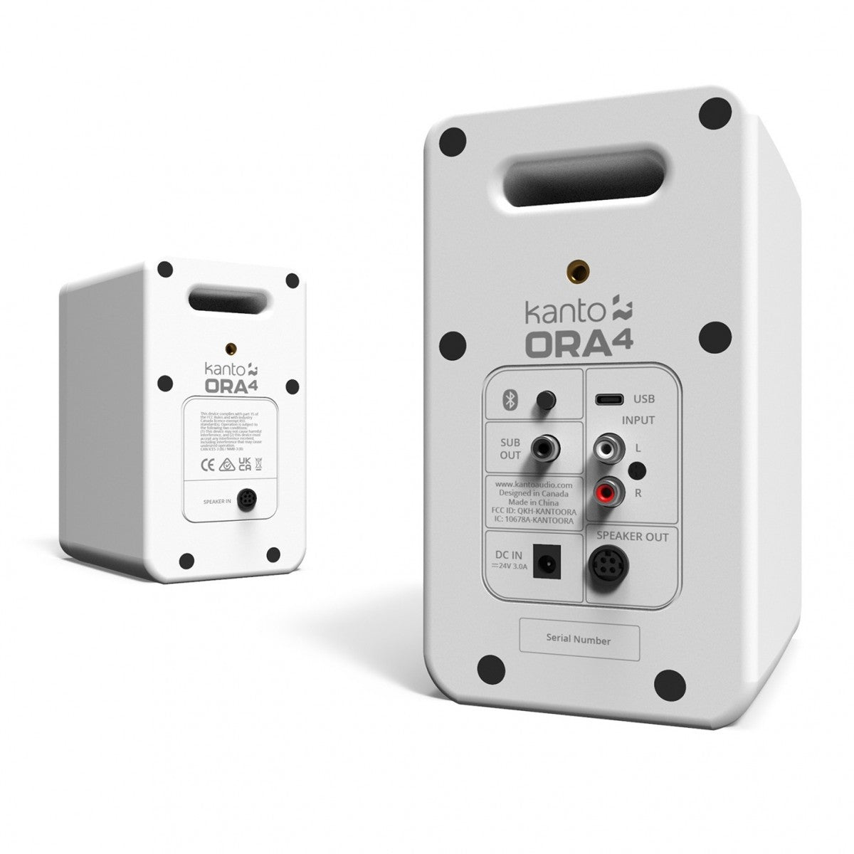 Kanto Ora Powered Reference Desktop Speakers With Bluetooth Matte White White