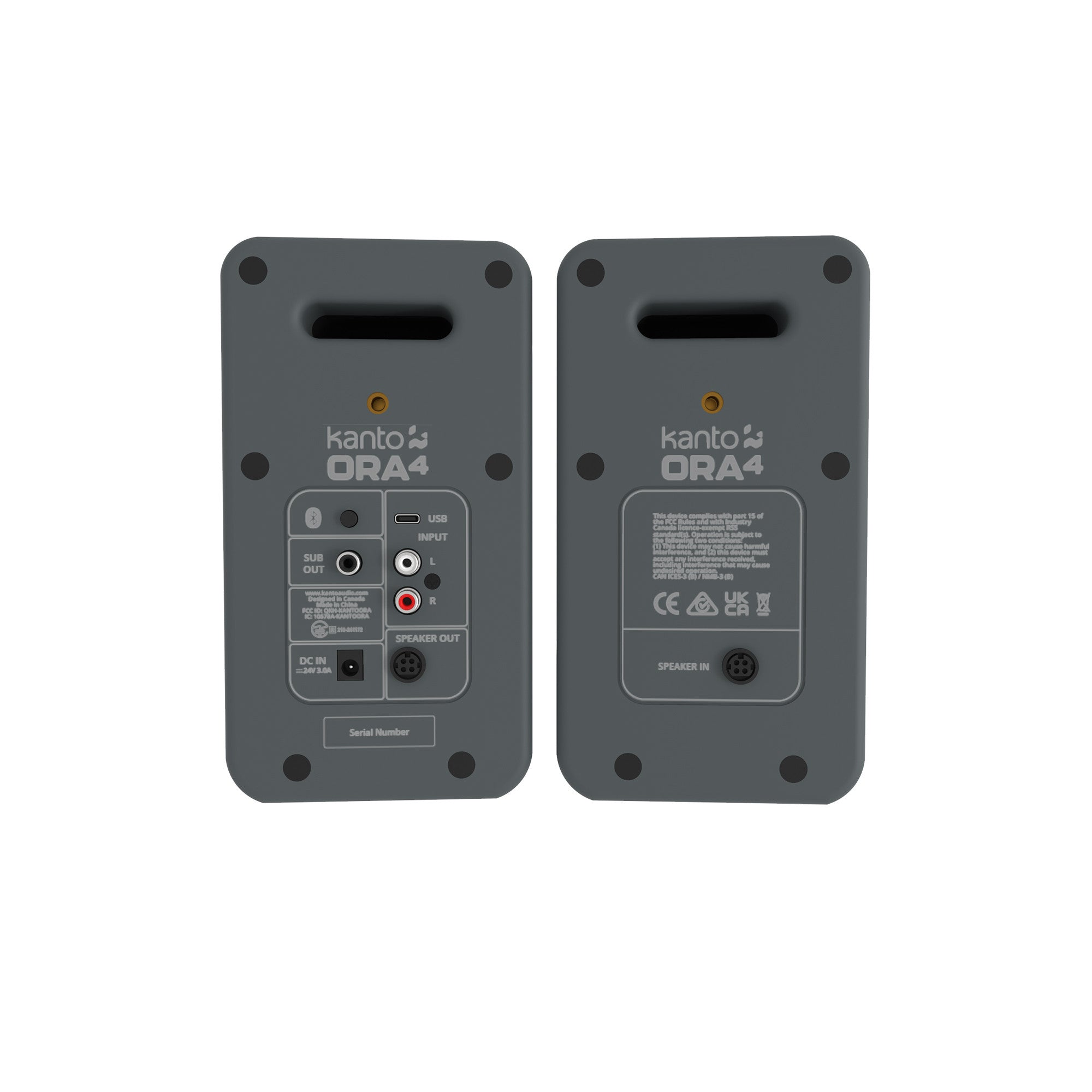 Kanto ORA4 140W Powered Reference Desktop Speakers with Bluetooth Grey Grey