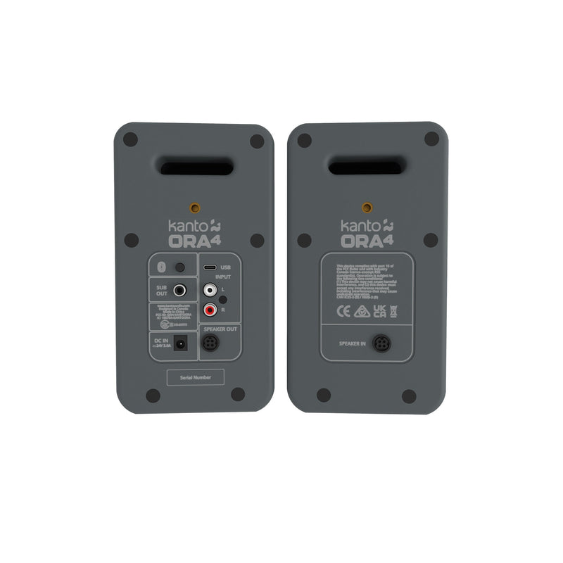 Kanto ORA4 140W Powered Reference Desktop Speakers with Bluetooth Grey Grey
