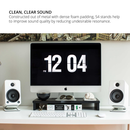 Kanto ORA4 140W Powered Reference Desktop Speakers with Bluetooth & S4 Tilted Speaker Stands White White