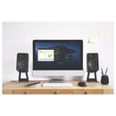 Kanto ORA4 140W Powered Reference Desktop Speakers with Bluetooth & SE4 Elevated Speaker Stands Black Black