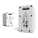 Kanto ORA4 140W Powered Reference Desktop Speakers with Bluetooth & SE4 Elevated Speaker Stands White White