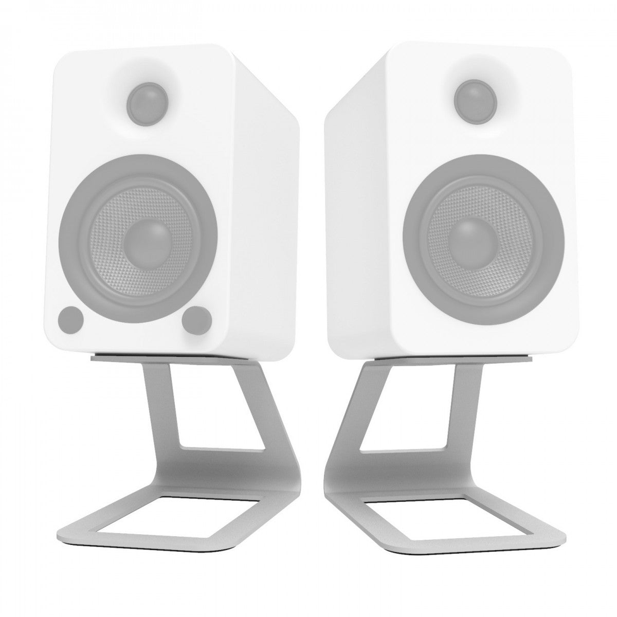 Kanto ORA4 140W Powered Reference Desktop Speakers with Bluetooth & SE4 Elevated Speaker Stands White White