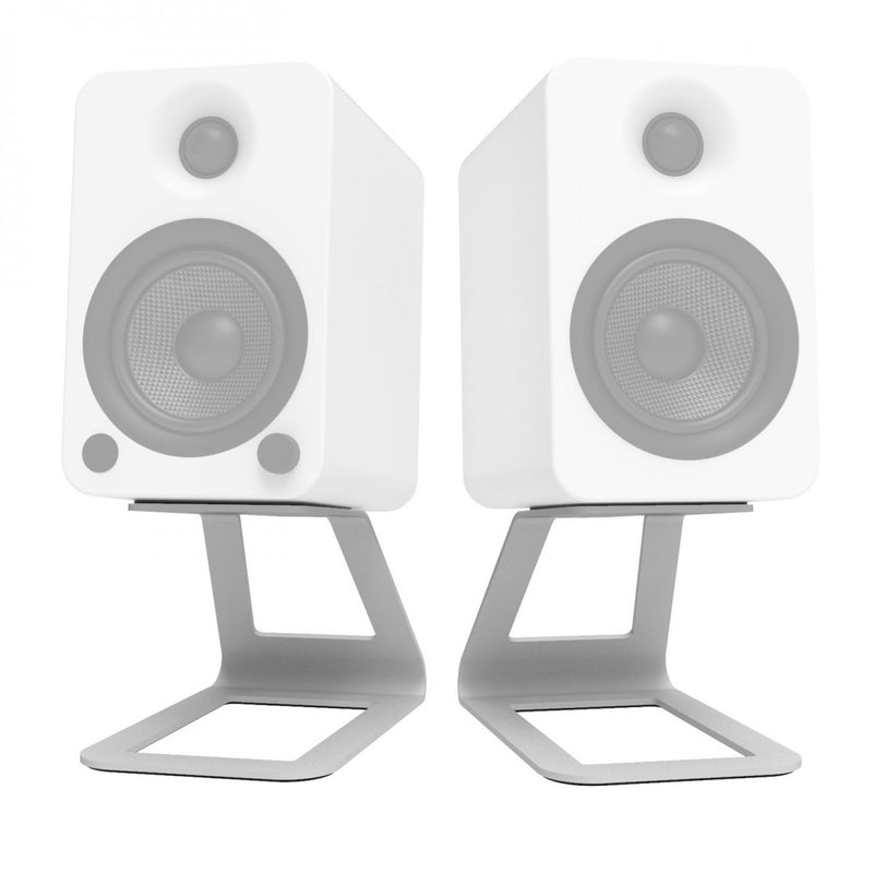 Kanto ORA4 140W Powered Reference Desktop Speakers with Bluetooth & SE4 Elevated Speaker Stands White White