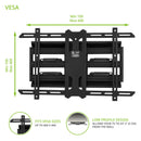 Kanto PDX650 Full Motion TV Wall Mount for 37 to 75 inch TVs Black
