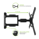 Kanto PS300 Full Motion TV Wall Mount for 26 to 60 inch TVs Black