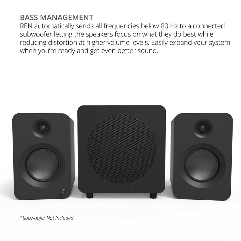 Kanto REN 200W Powered Bookshelf Speakers Pair with HDMI ARC USB-C and Bluetooth 5.3 - Matte Grey Grey