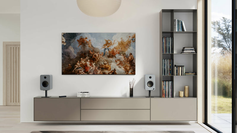 Kanto REN 200W Powered Bookshelf Speakers Pair with HDMI ARC USB-C and Bluetooth 5.3 - Matte Grey Grey