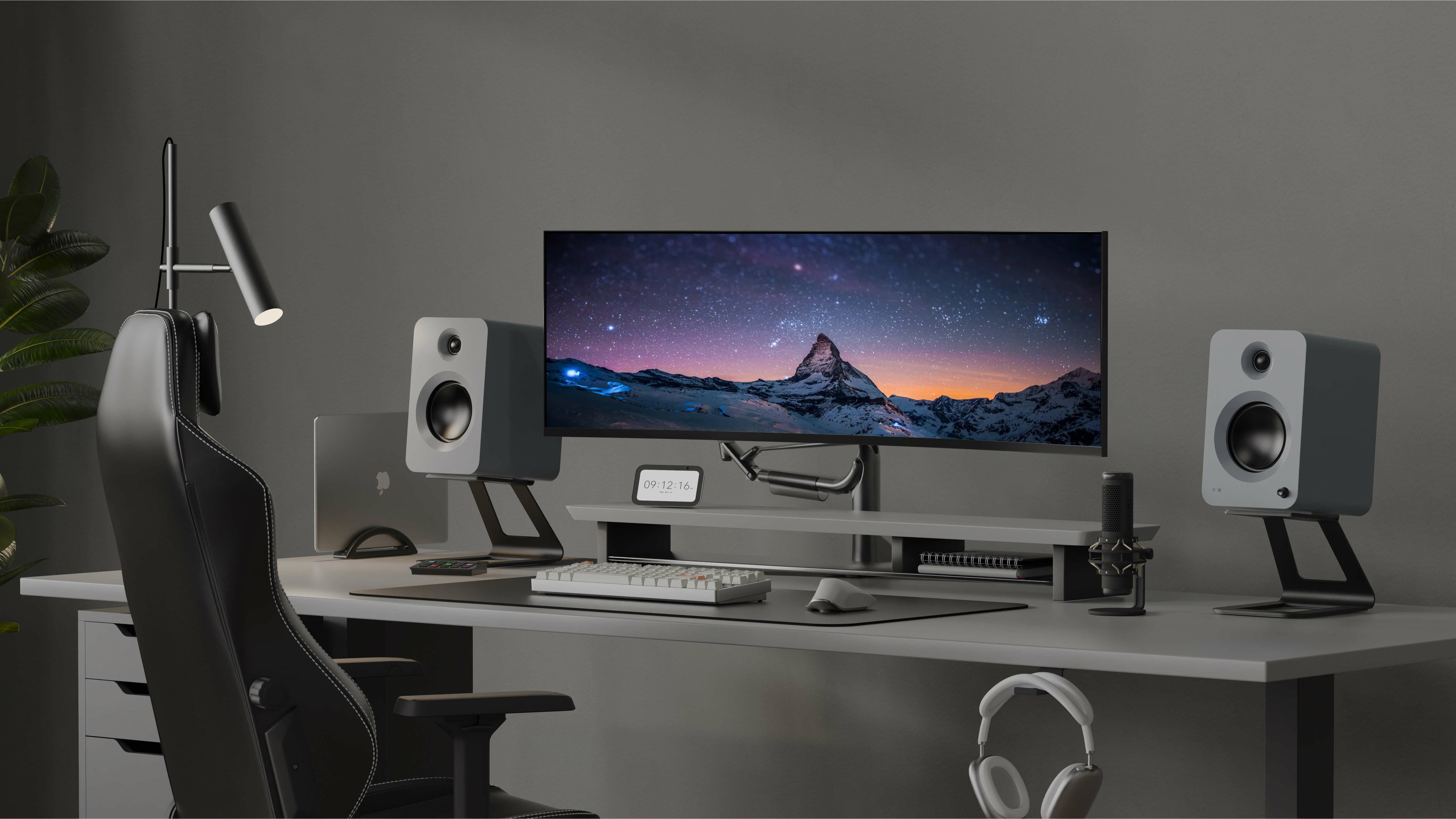 Kanto REN 200W Powered Bookshelf Speakers Pair with HDMI ARC USB-C and Bluetooth 5.3 - Matte Grey Grey