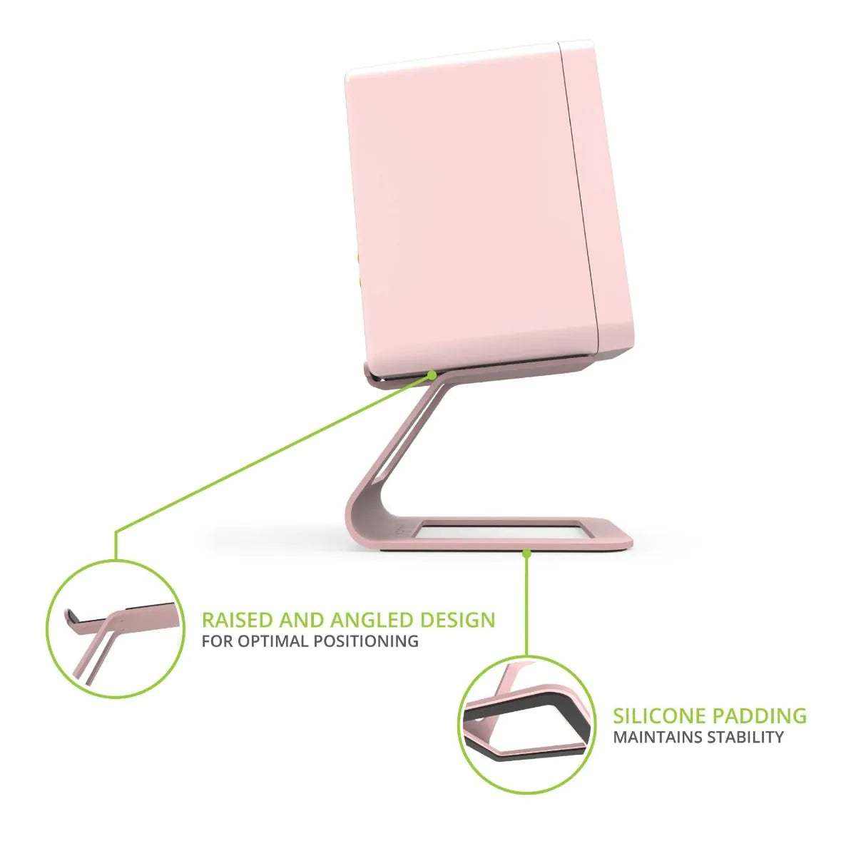 Kanto SE2 Small Elevated Desktop Speaker Stands Pink Pink