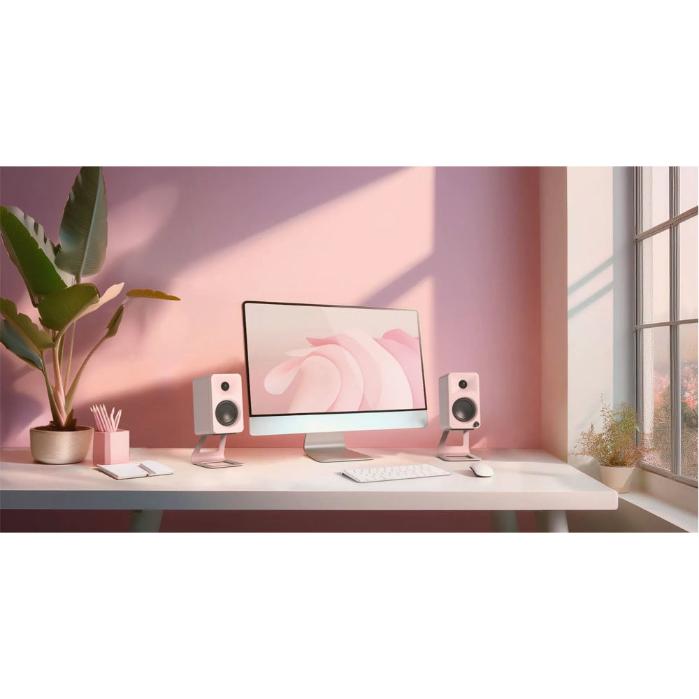 Kanto SE2 Small Elevated Desktop Speaker Stands Pink Pink