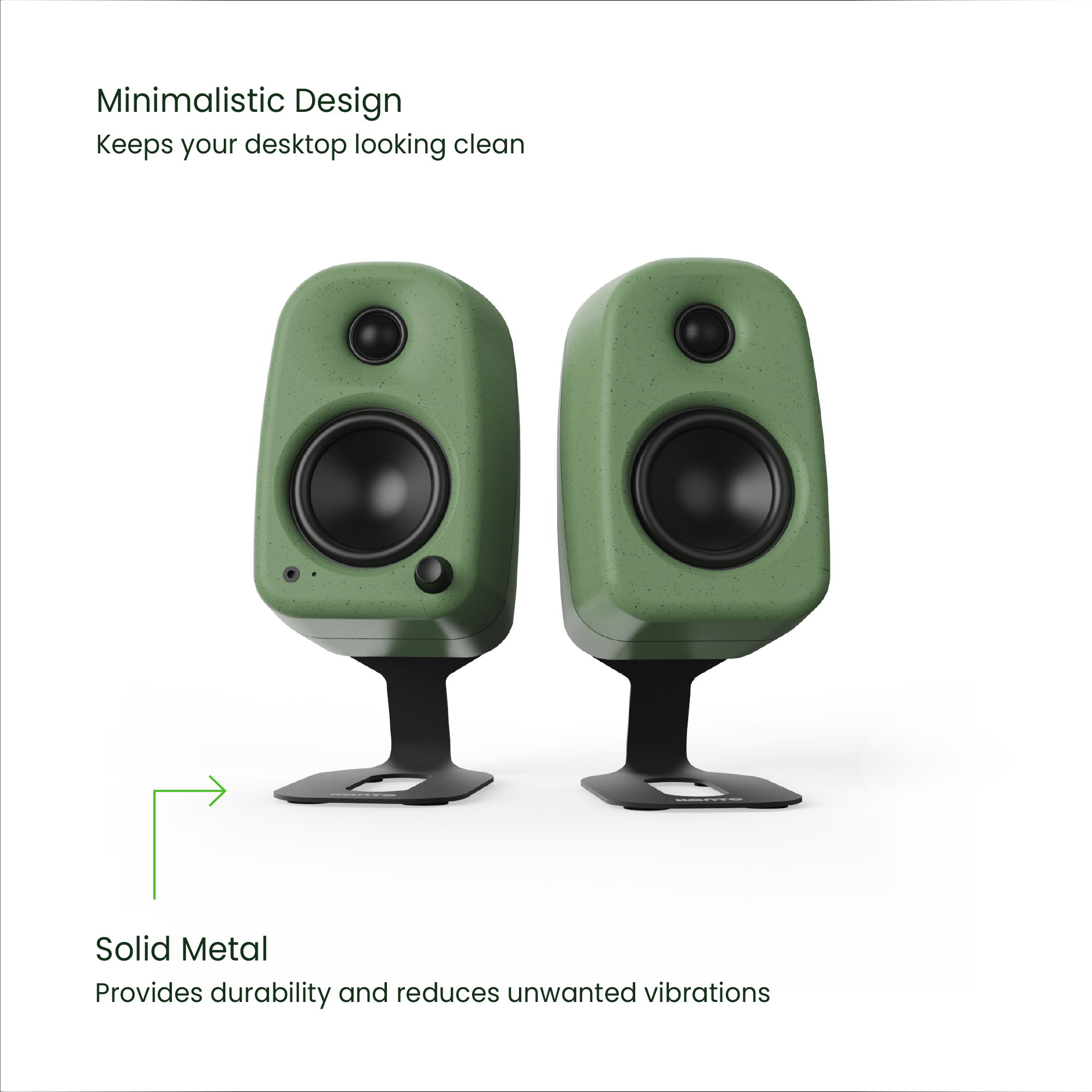 Kanto SU2 Rear-Mounted Desktop Stands for UKI and ORA Speakers Black black