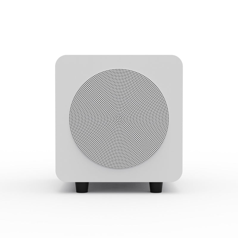 Kanto SUB6 200W 6 Inch Vinyl Subwoofer - Matte White with White Grill White with White Grill