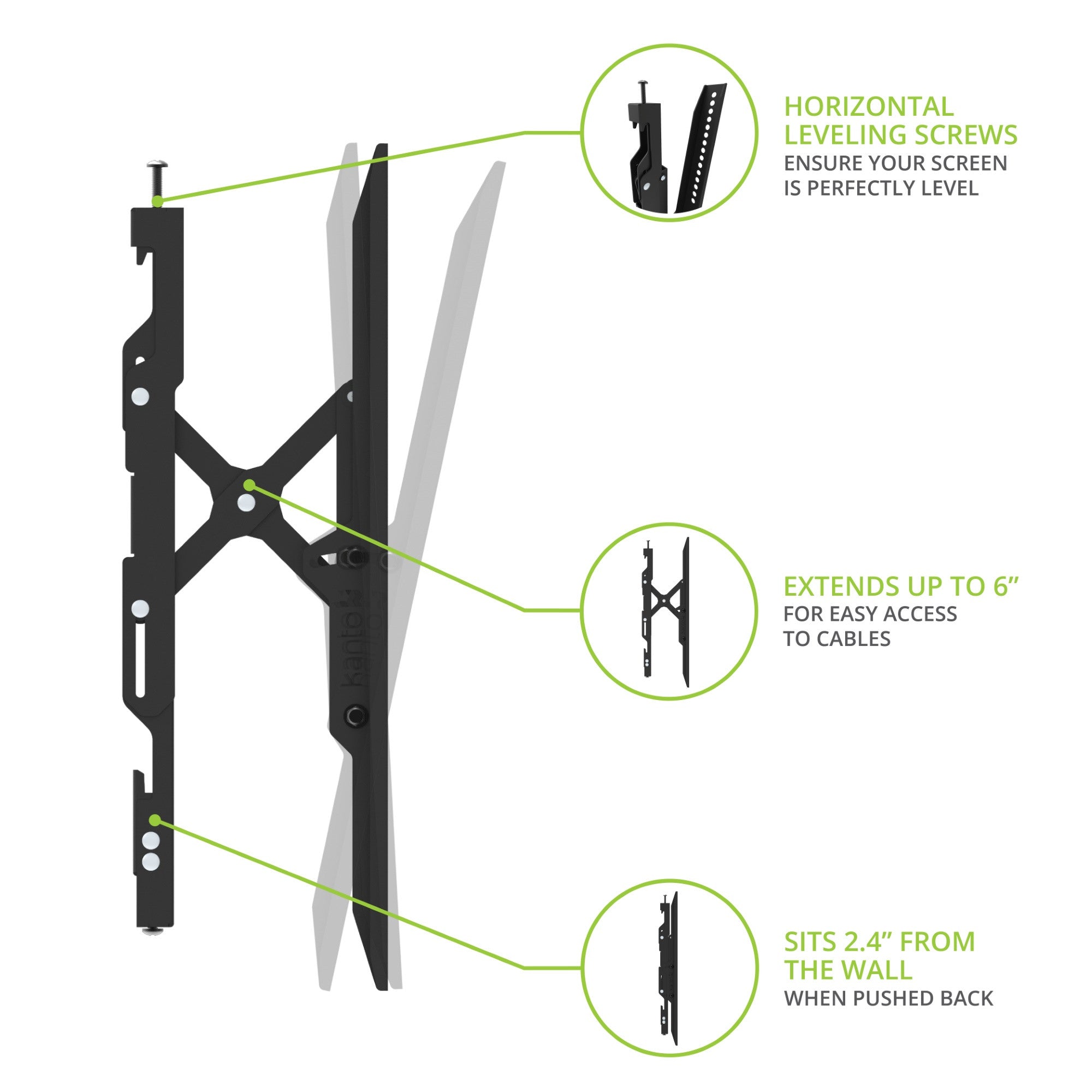Kanto TE300 Extend And Tilting TV Wall Mount for 43 to 90 inch TVs Black