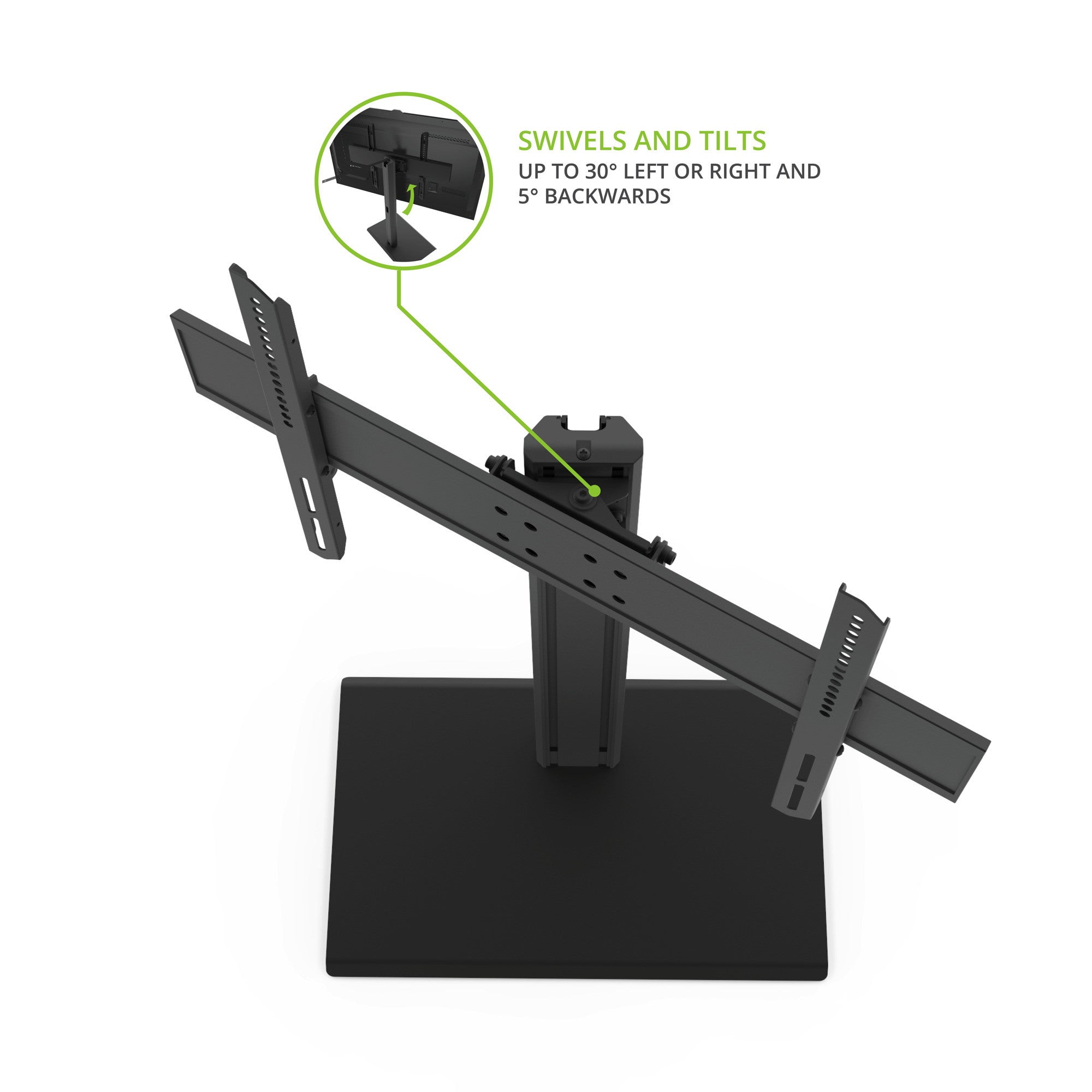 Kanto TTS100 Universal Tabletop TV Stand for 37 to 65 inch TVs Black