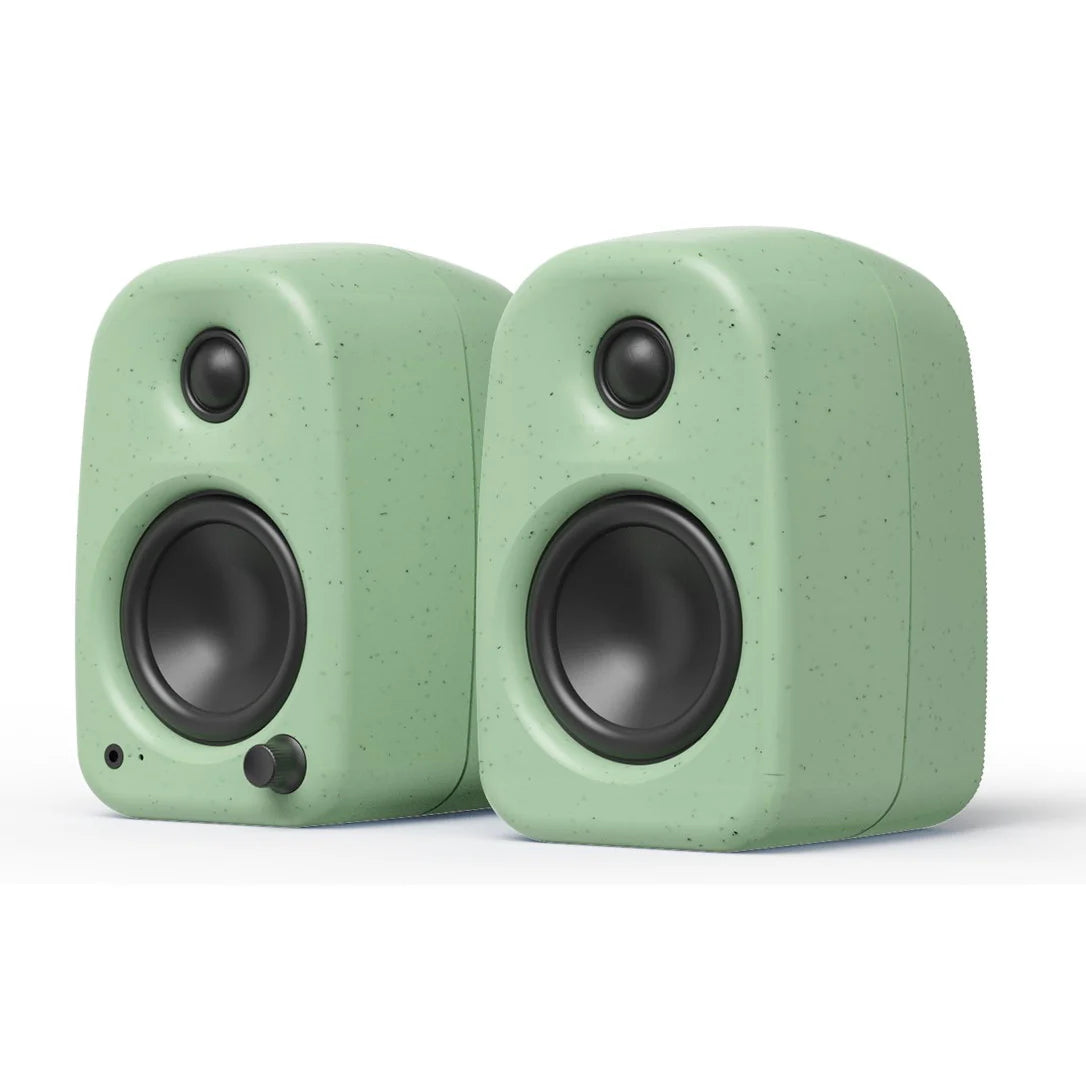 Kanto UKI 100W Bluetooth Desktop Speakers With SPW3 Universal Speaker Wall Mount Green Green