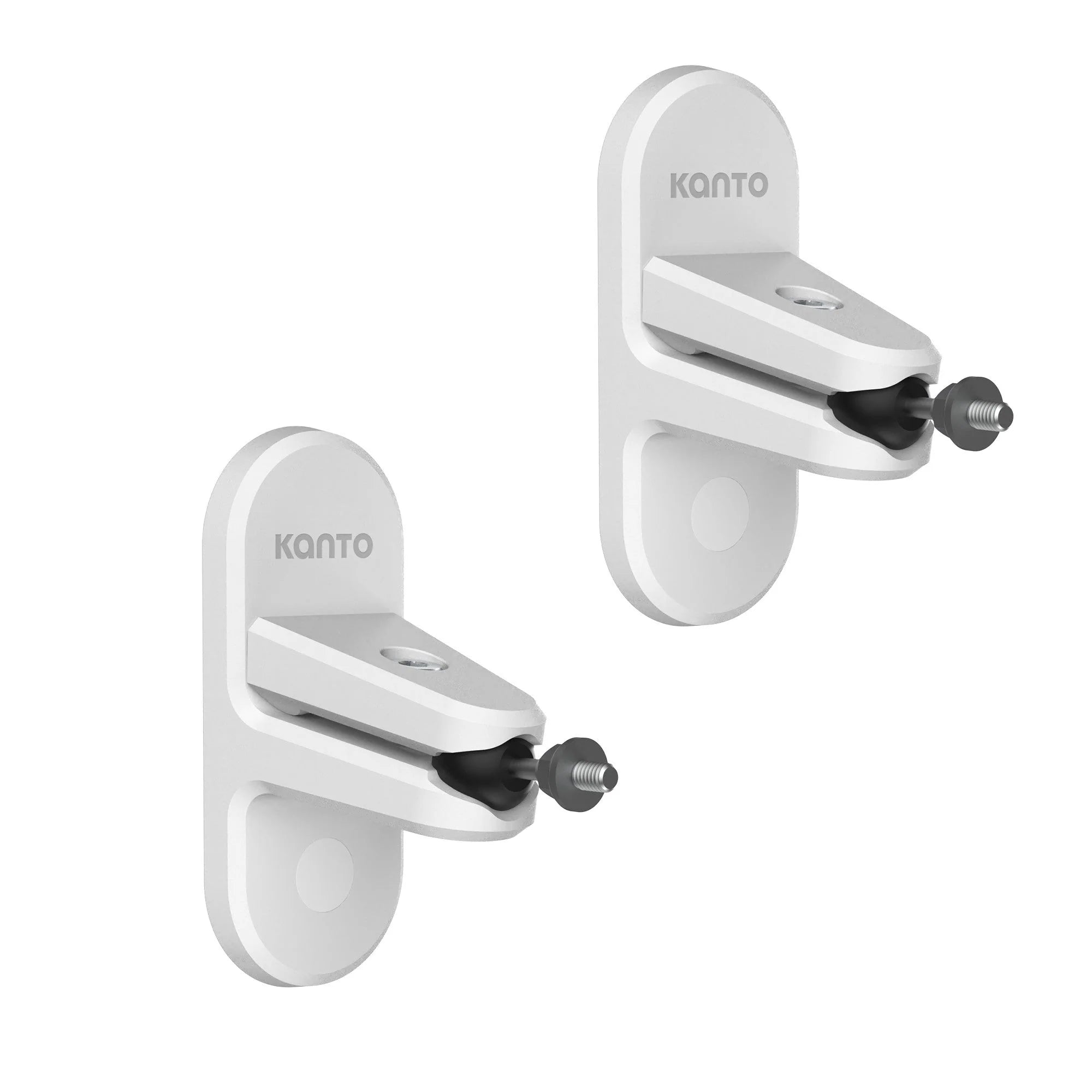 Kanto UKI 100W Bluetooth Desktop Speakers With SPW3 Universal Speaker Wall Mount White White