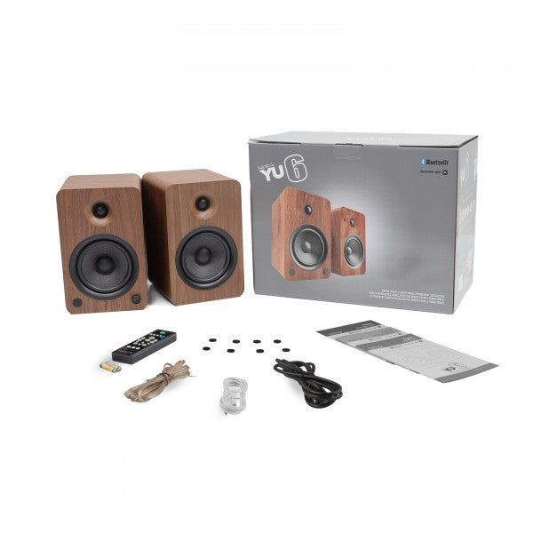 Kanto YU6 Powered Bookshelf Speakers With Bluetooth Walnut Walnut