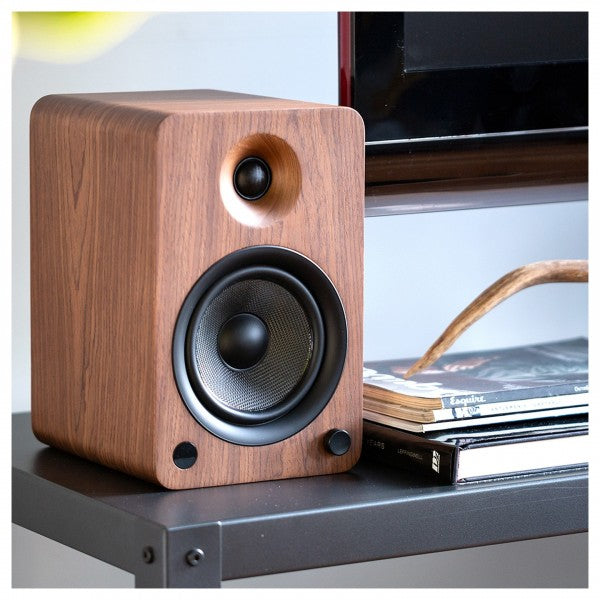 Kanto YU6 Powered Bookshelf Speakers With Bluetooth Walnut Walnut