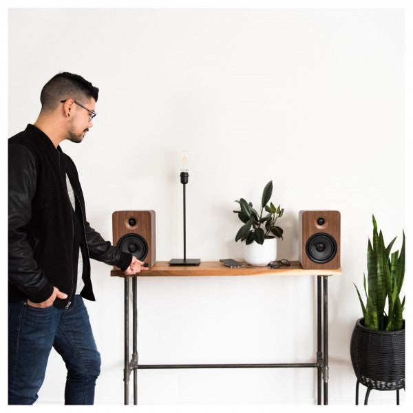 Kanto YU6 Powered Bookshelf Speakers With Bluetooth Walnut Walnut