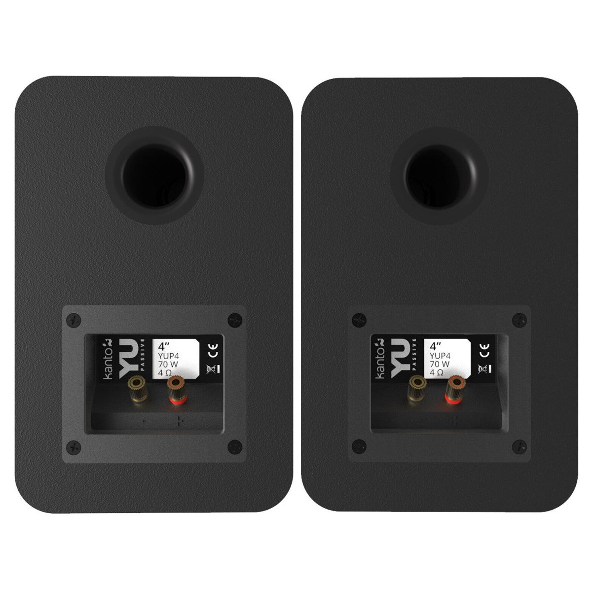 Kanto YUP4 Passive 4 inch Bookshelf Speakers Matte Black - Ex-Display Clearance