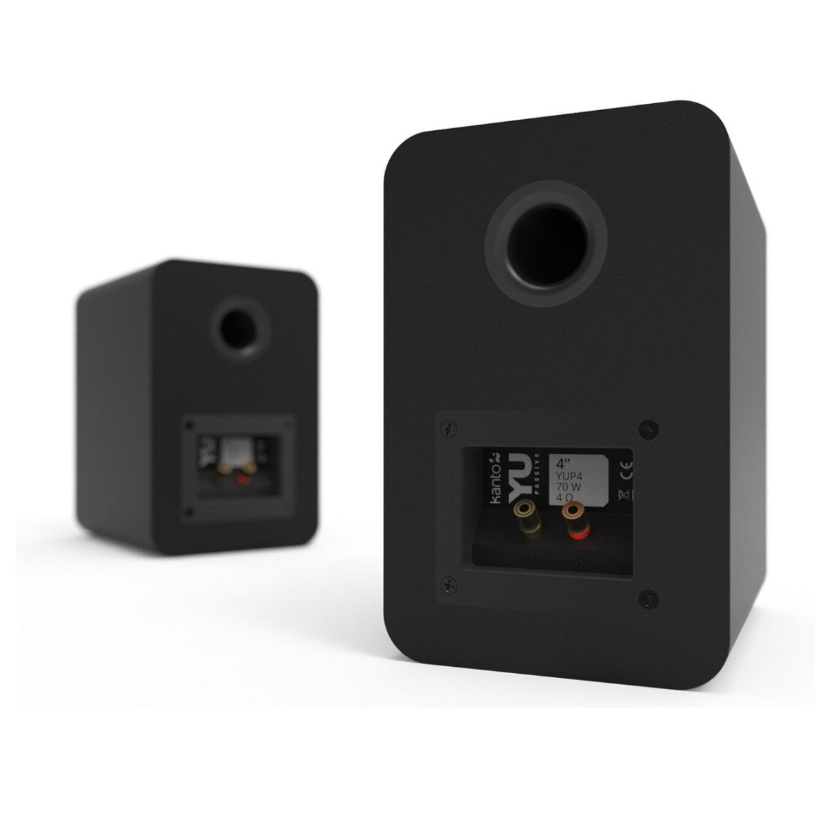 Kanto YUP4 Passive 4 inch Bookshelf Speakers Matte Black - Ex-Display Clearance