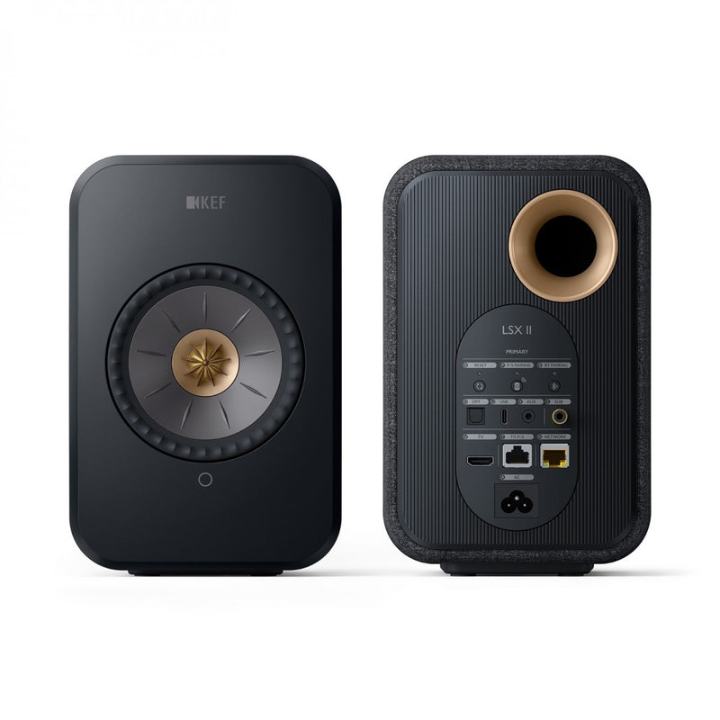 KEF LSX II Bookshelf Wireless Hi-Fi Speakers Pair Carbon Black - Clearance