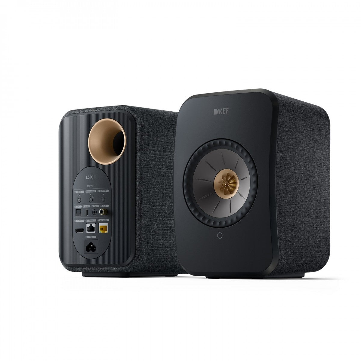 KEF LSX II Bookshelf Wireless Hi-Fi Speakers Pair Carbon Black - Clearance