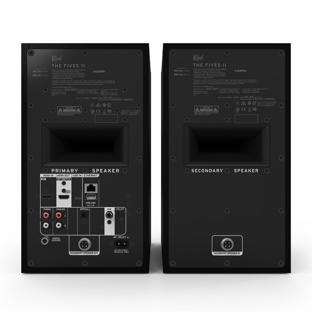 Klipsch The Fives II Active Bookshelf Speakers - Ebony Ebony