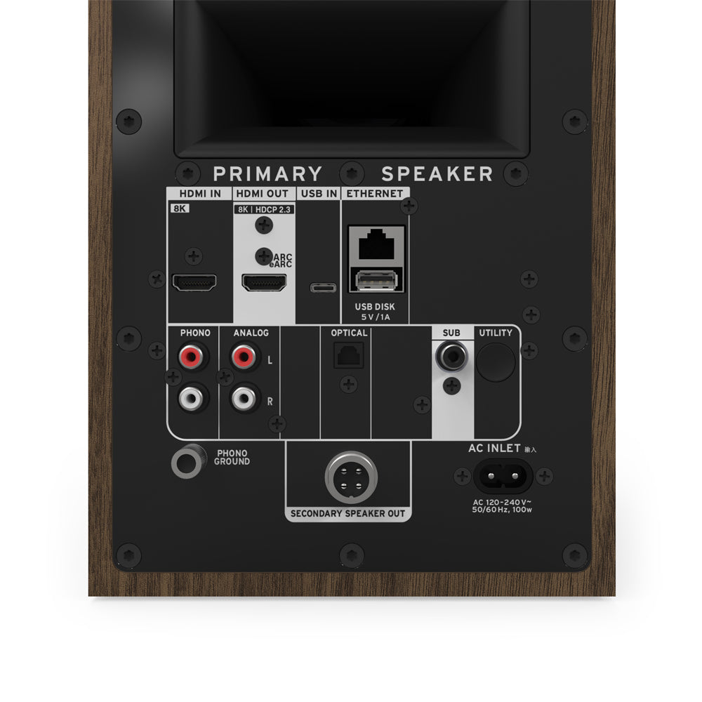 Klipsch The Fives II Active Bookshelf Speakers Pair - Walnut Walnut