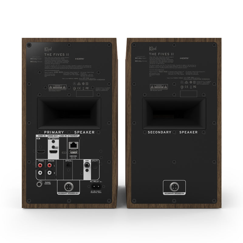 Klipsch The Fives II Active Bookshelf Speakers Pair Walnut Klipsch klipsch-the-fives-ii-active-bookshelf-speakers-pair-walnut-klipsch
