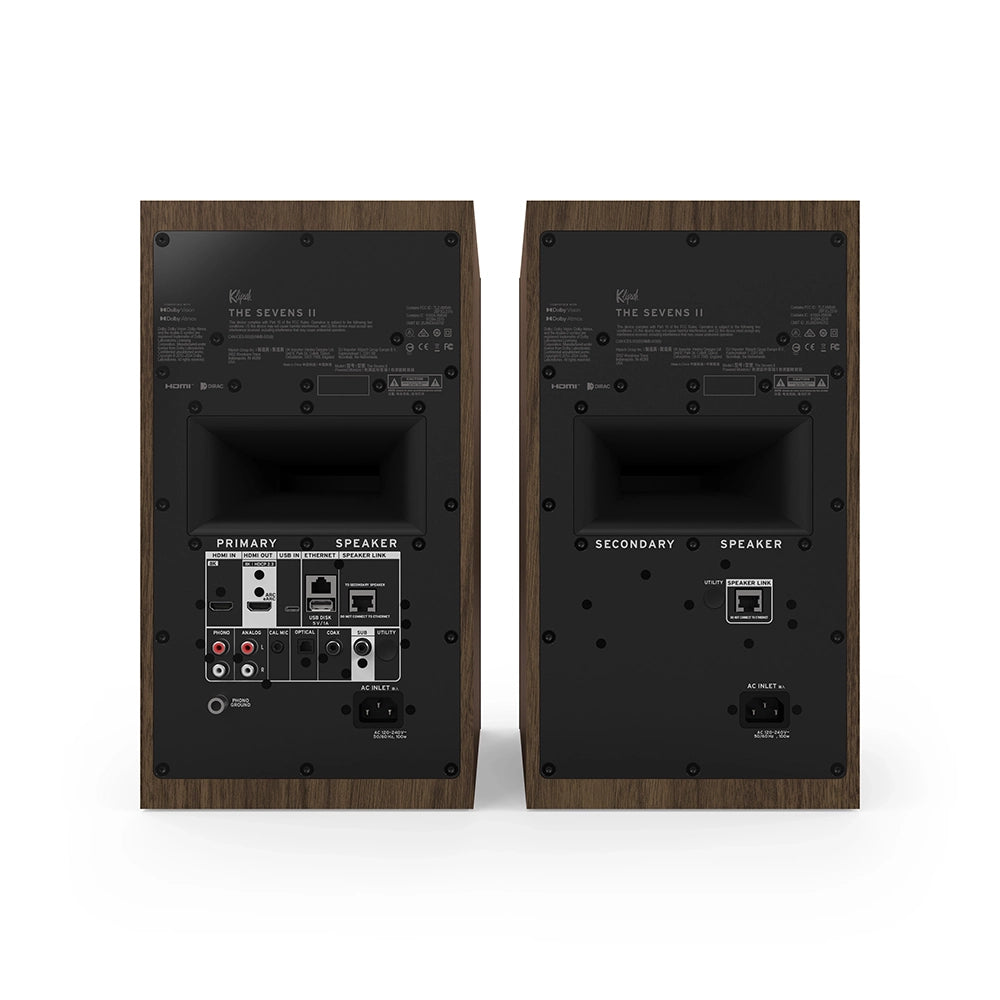 Klipsch The Nines II Active Bookshelf Speakers Walnut Walnut