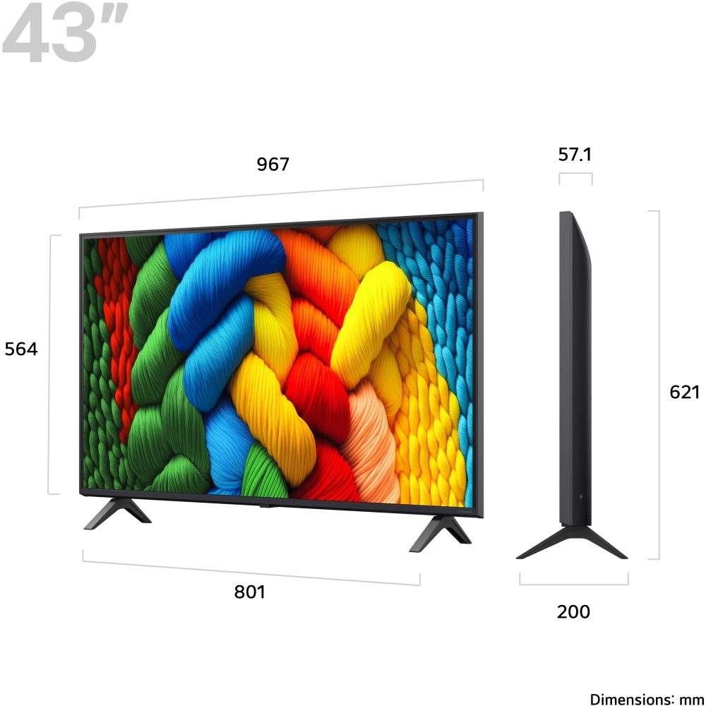 LG 43NANO80A6B 43 Inch NanoCell AI NANO80 4K Ultra HD HDR Smart TV 2025 43 Inch