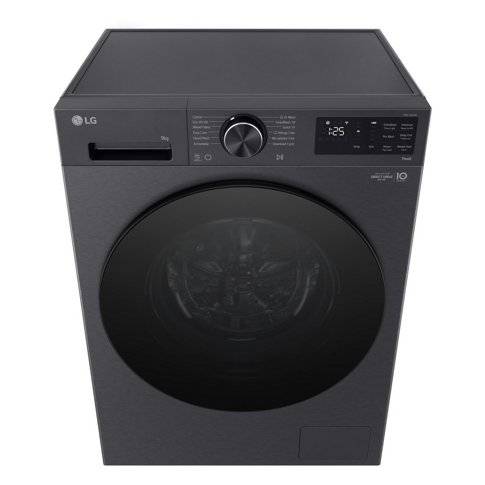 LG F2X50S9TBB 9kg 1200 Spin AI Direct Drive Freestanding Washing Machine Black Black