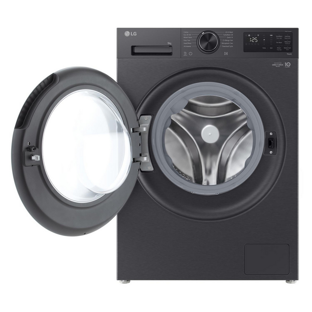 LG F2X50S9TBB 9kg 1200 Spin AI Direct Drive Freestanding Washing Machine Black Black